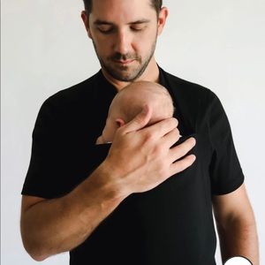 Lalabu Soothe Dad Shirt- Baby Carrying shirt- Mens Black Medium
